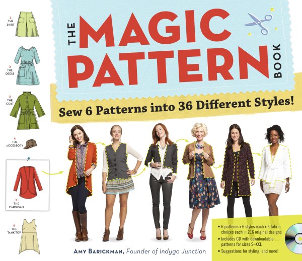 Cover art for The magic pattern book [electronic resource] : sew 6 patterns into 36 different styles! / Amy Barickman.