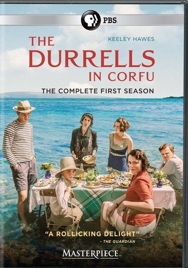 Cover art for The Durrells in Corfu. Season 1 [DVD videorecording] / written by Simon Nye   directed by Steve Barron and Roger Goldby   producer, Christopher Hall   a co-production of Sid Gentle Films Ltd. and