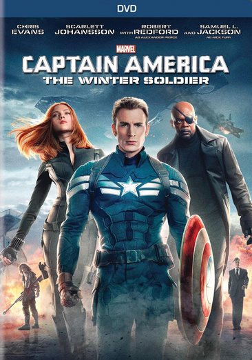 Cover art for Captain America. The winter soldier [DVD videorecording] / Marvel Studios presents   produced by Kevin Feige   screenplay by Christopher Markus & Stephen McFeely   directed by Anthony and Joe Russo.