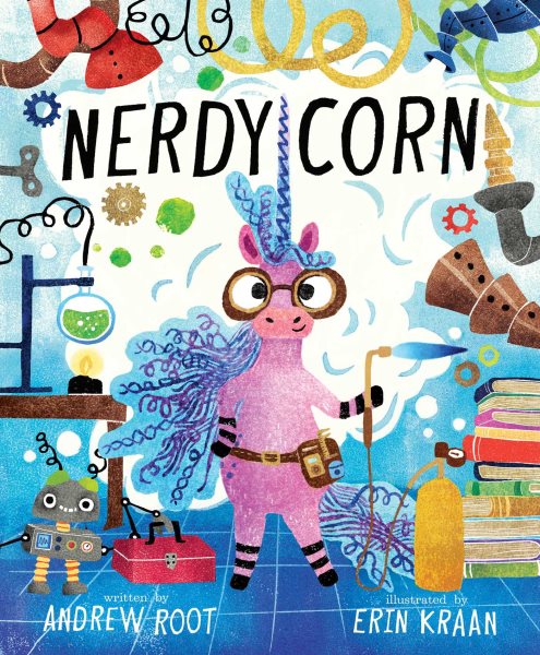 Cover art for Nerdycorn / written by Andrew Root   illustrated by Erin Kraan.