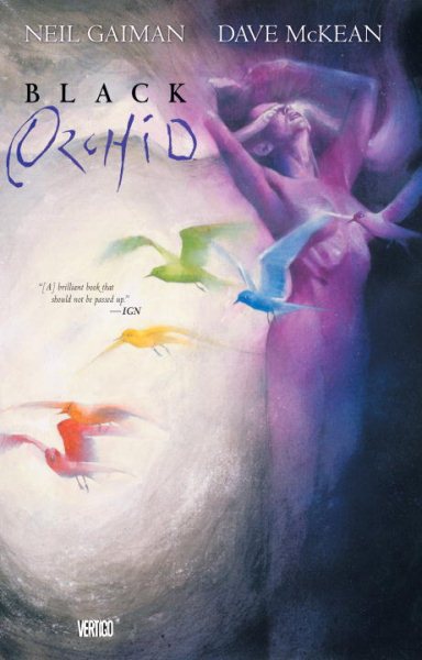 Cover art for Black orchid / written by Neil Gaiman   illustrated by Dave Mckean   Lettered by Todd Klein.