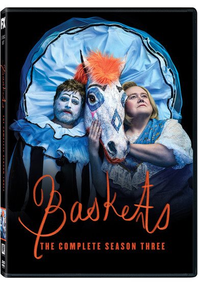 Cover art for Baskets. Season 3 [DVD videorecording] / created by Louis C.K. & Zach Galifianakis & Jonathan Krisel   directed by Jonathan Krisel [and others]   written by Jonathan Krisel [and others]   Pig Newton
