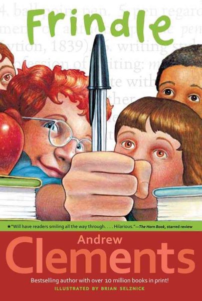 Cover art for Frindle / Andrew Clements   pictures by Brian Selznick.