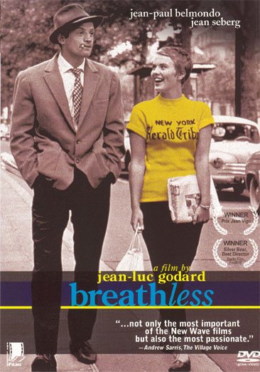 Cover art for BREATHLESS [DVD videorecording] / UGC/D.A. International   [written and directed by Jean-Luc Godard   from a treatment by François Truffaut   produced by Georges de Beauregard].
