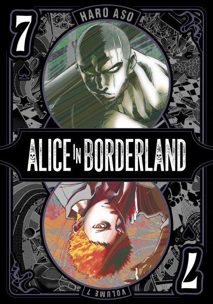 Cover art for Alice in Borderland. Volume 7 / story and art by Haro Aso   English translation and adaptation John Werry   touch-up art and lettering Joanna Estep.