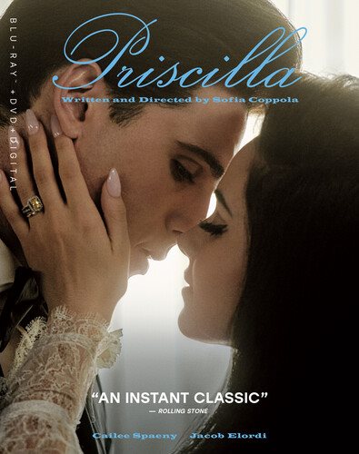 Cover art for Priscilla [DVD videorecording] / A24 and The Apartment Pictures present   a The Apartment Pictures production with American Zoetrope   produced by Sofia Coppola