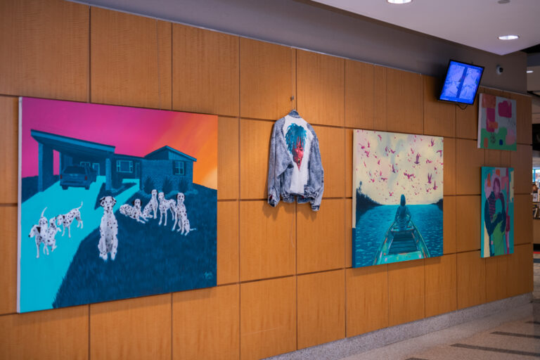 Photo of the Tanager art exhibit by Jamile B. Johnson at Orlando Public Library
