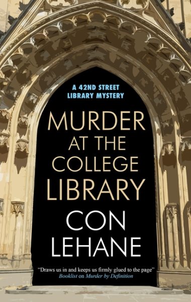 Cover art for Murder at the college library / Con Lehane.