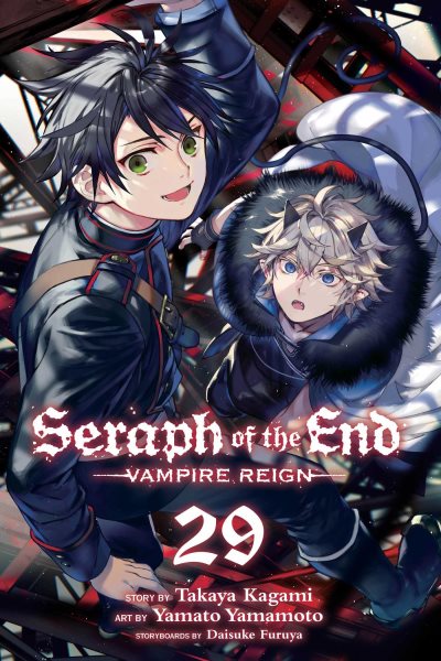 Cover art for Seraph of the end. Vampire reign : 29 / story by Takaya Kagami   art by Yamato Yamamoto   storyboards by Daisuke Furuya   translation