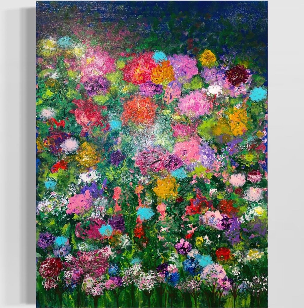 A painting of flowers
by Karen Reid.