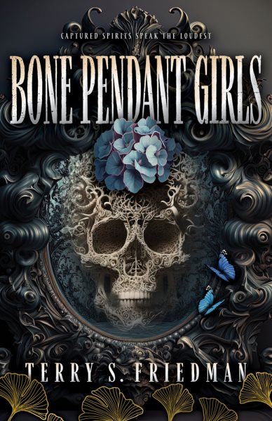 Cover art for Bone pendant girls / Terry S. Friedman   artwork by David Goh [and six others].