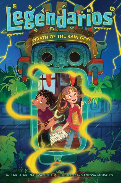 Cover art for Wrath of the rain god / by Karla Arenas Valenti   illustrated by Vanessa Morales.